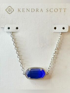 Kendra Scott Cobalt Blue Silver Chain Bracelet